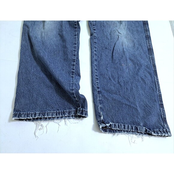 Wrangler Jeans Carpenter Men's 36x30 Blue Denim Pockets Pants Distressed - Picture 6 of 10